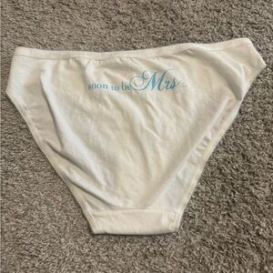 Victoria's Secret White Panties with Blue Text